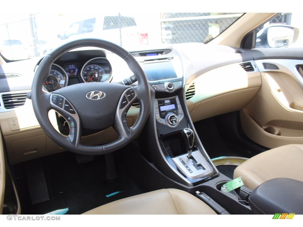 2013 Elantra Limited - Blue Sky Metallic / Beige photo #26