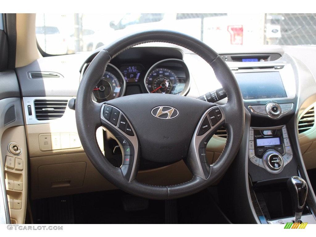 2013 Elantra Limited - Blue Sky Metallic / Beige photo #27