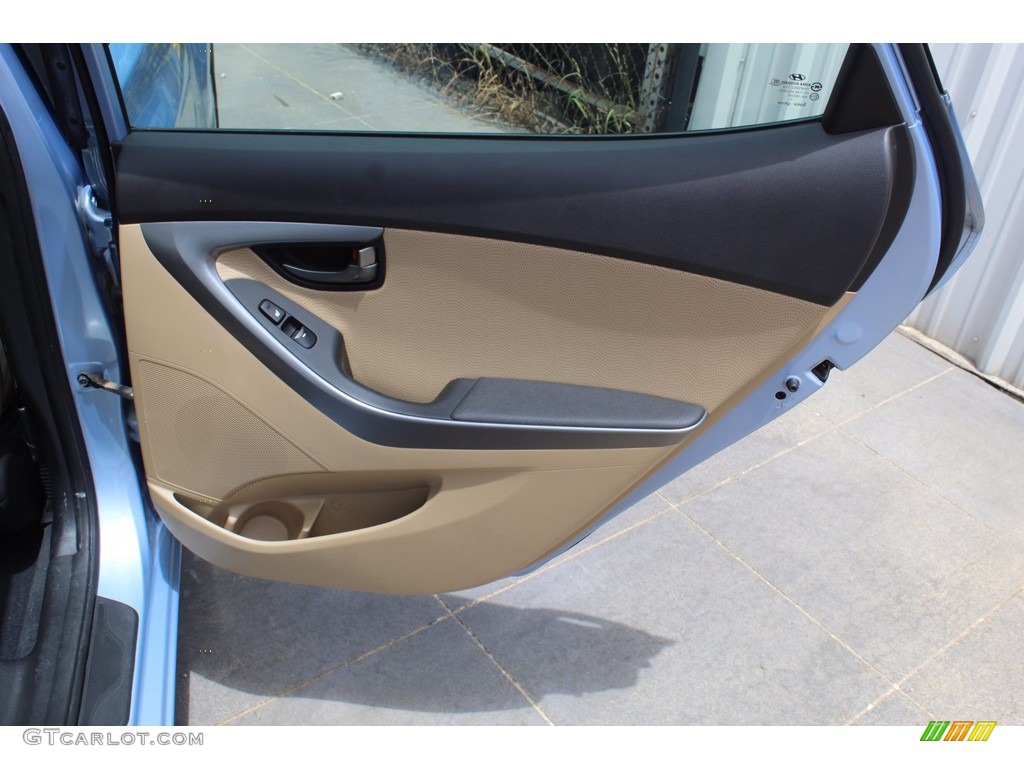 2013 Elantra Limited - Blue Sky Metallic / Beige photo #29