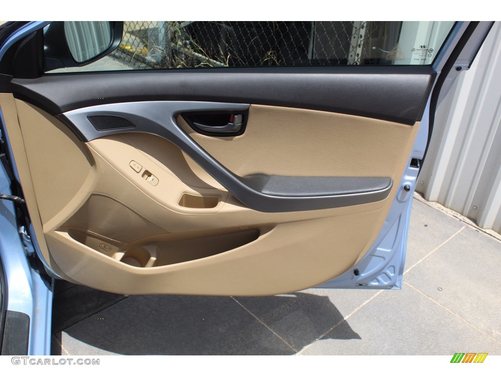 2013 Elantra Limited - Blue Sky Metallic / Beige photo #31