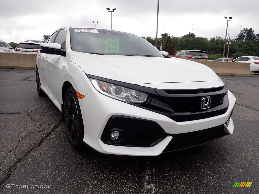 2019 Civic EX Hatchback - White Orchid Pearl / Black photo #12