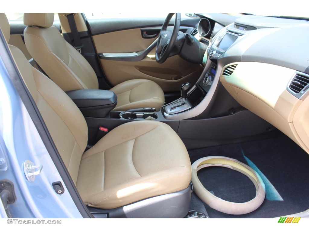 2013 Elantra Limited - Blue Sky Metallic / Beige photo #32