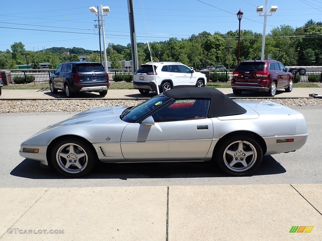 1996 Corvette Convertible - Sebring Silver Metallic / Red photo #5
