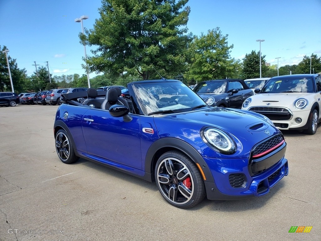 2021 Convertible John Cooper Works - Starlight Blue Metallic / JCW Carbon Black/Dinamica photo #1