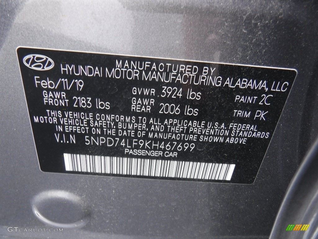 2019 Elantra SE - Machine Gray / Gray photo #26