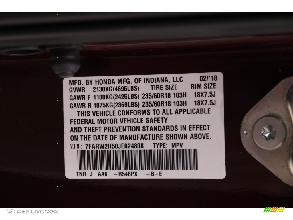 2018 CR-V EX AWD - Basque Red Pearl II / Gray photo #29