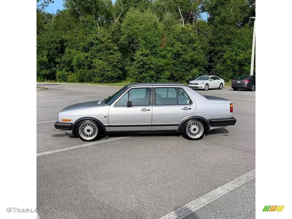 1986 Jetta GL Sedan - Diamond Silver Metallic / Balearic Blue photo #2