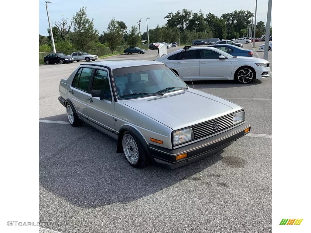 1986 Jetta GL Sedan - Diamond Silver Metallic / Balearic Blue photo #7