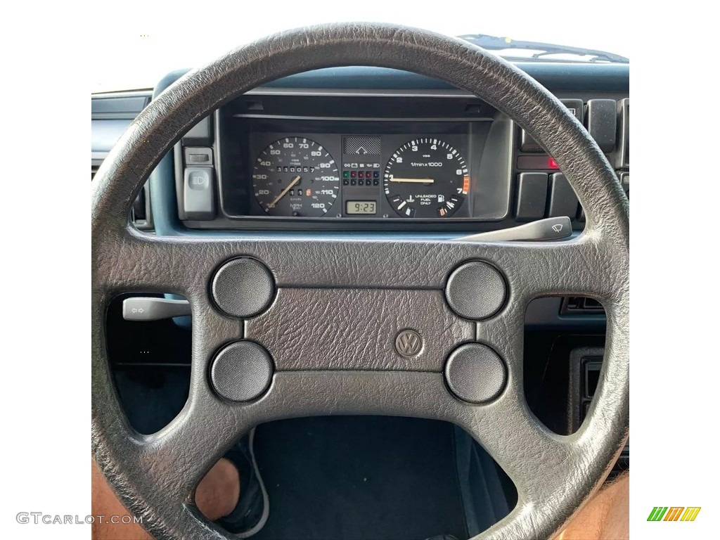 1986 Volkswagen Jetta GL Sedan Balearic Blue Steering Wheel Photo #139272065