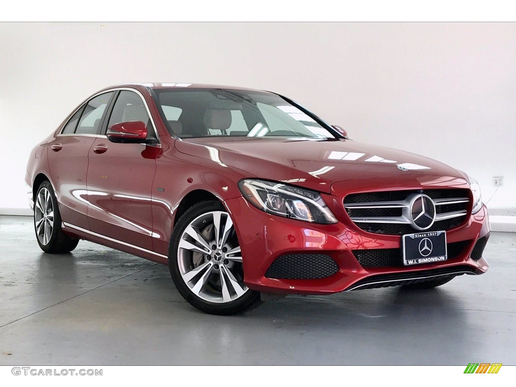 designo Cardinal Red Metallic 2018 Mercedes-Benz C 350e Plug-in Hybrid Sedan Exterior Photo #139273025