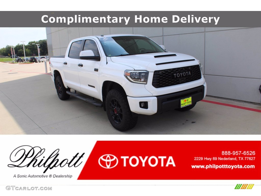 2019 Tundra TRD Pro CrewMax 4x4 - Super White / TRD Pro Black w/Red Accent photo #1