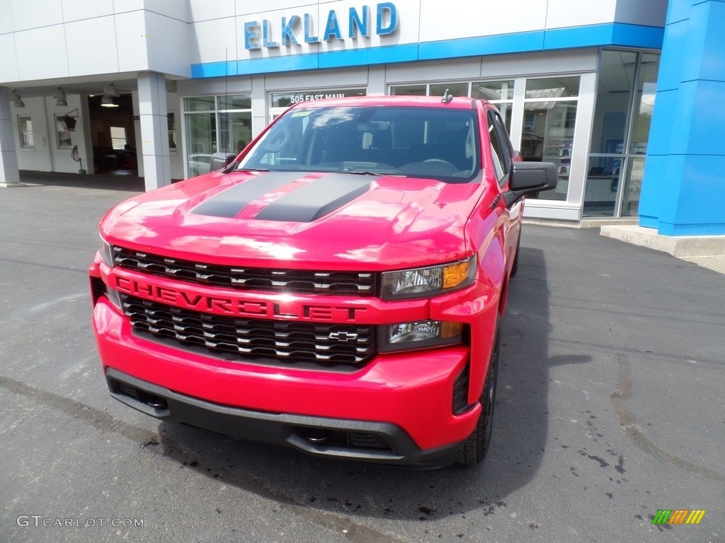 2020 Silverado 1500 Custom Crew Cab 4x4 - Red Hot / Jet Black photo #2