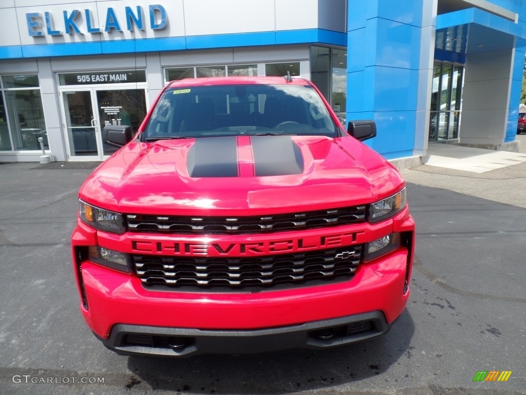 2020 Silverado 1500 Custom Crew Cab 4x4 - Red Hot / Jet Black photo #3