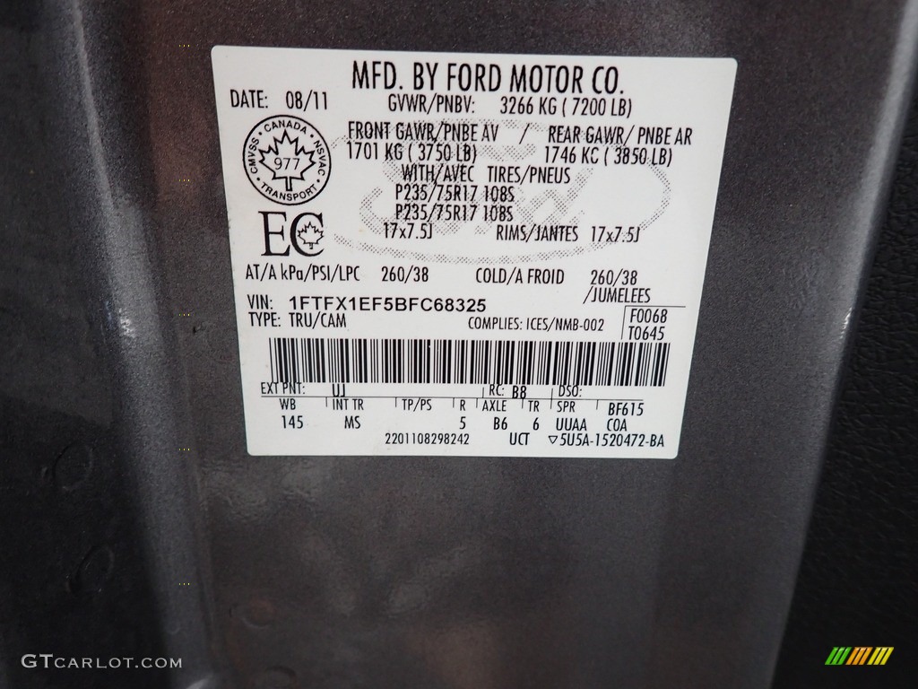 2011 F150 XLT SuperCab 4x4 - Sterling Grey Metallic / Steel Gray photo #31
