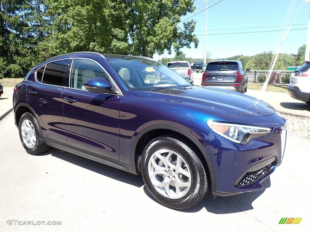 2020 Stelvio Sport AWD - Montecarlo Blue Metallic / Black/Ice photo #3