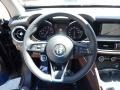 2020 Alfa Romeo Stelvio Black/Chocolate Interior Steering Wheel Photo