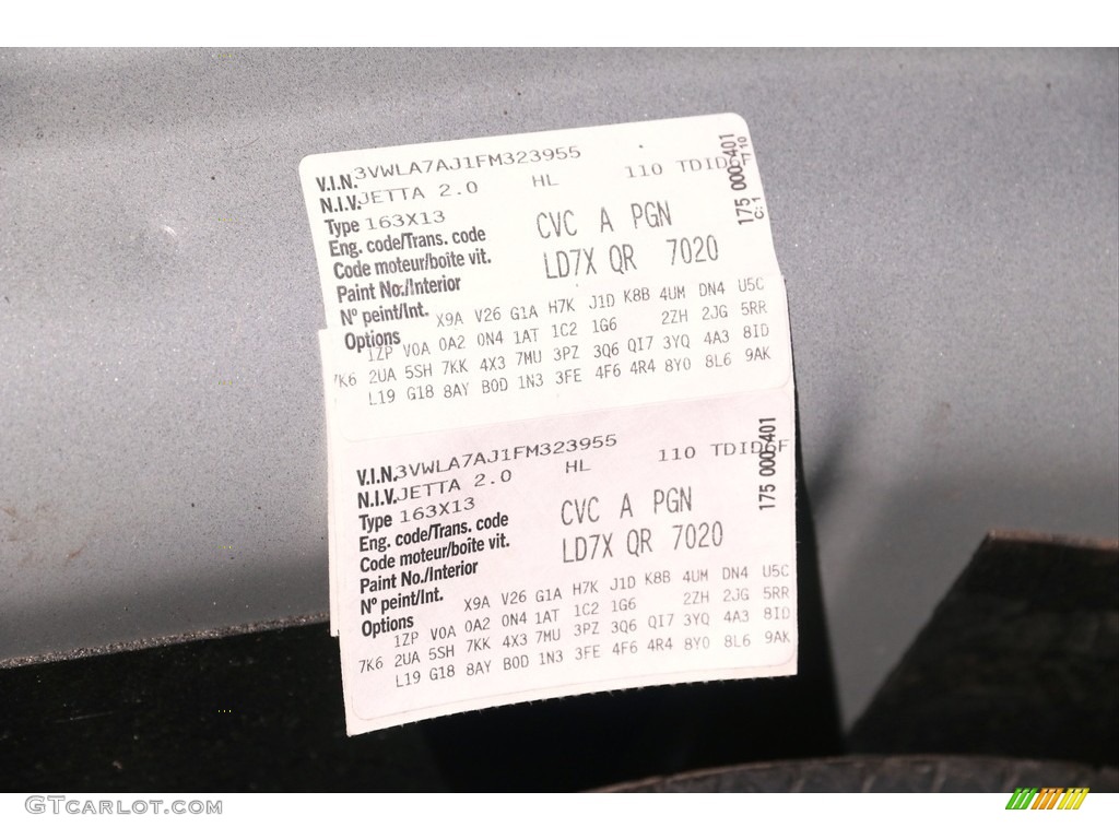 2015 Volkswagen Jetta TDI SEL Sedan Color Code Photos