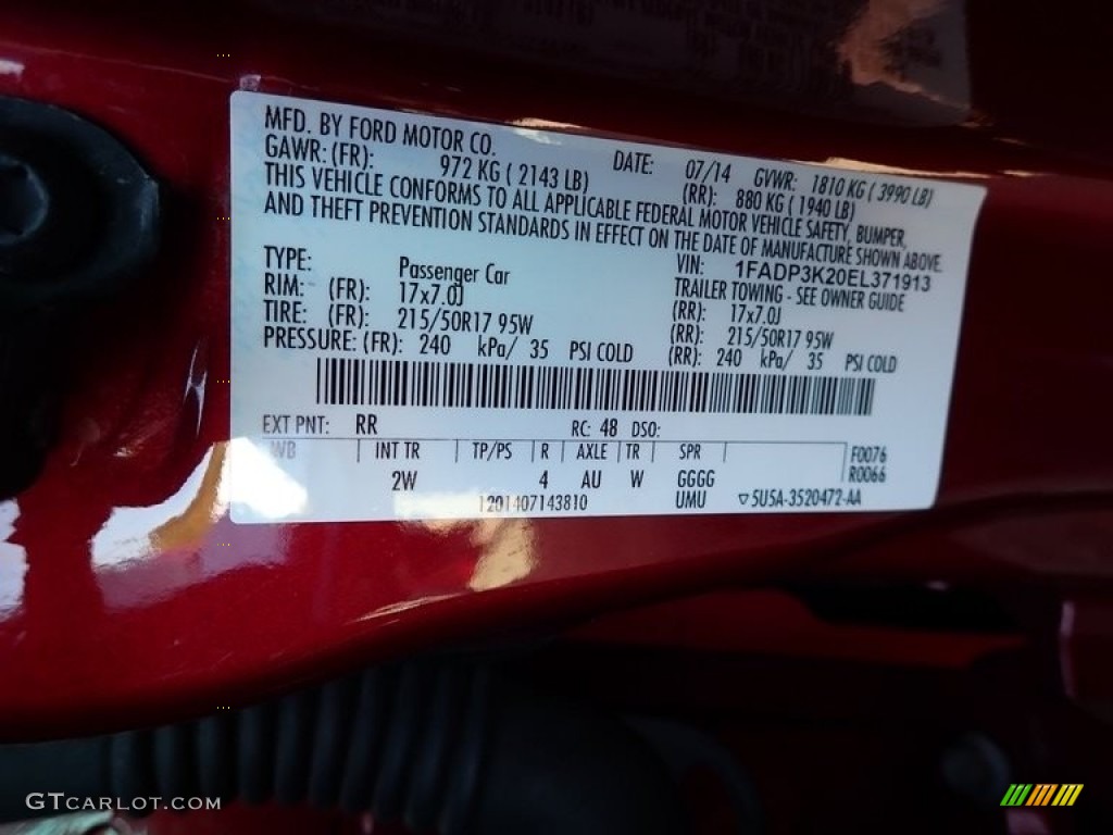 2014 Focus SE Hatchback - Ruby Red / Charcoal Black photo #15