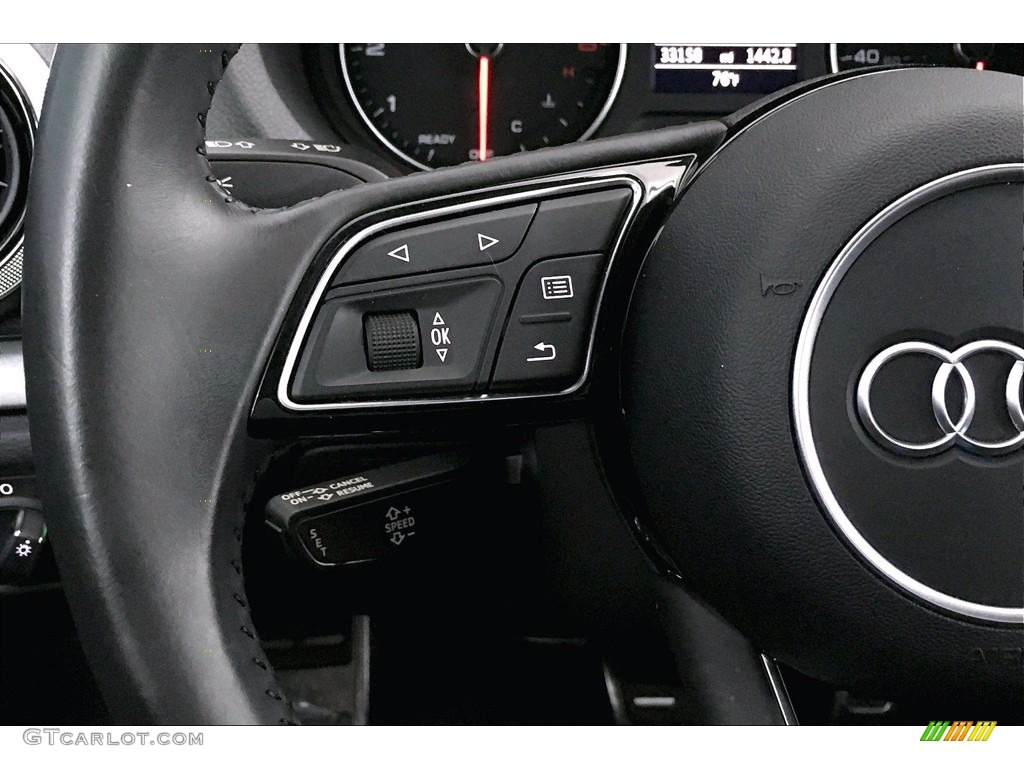 2017 Audi A3 2.0 Premium Black Steering Wheel Photo #139292313