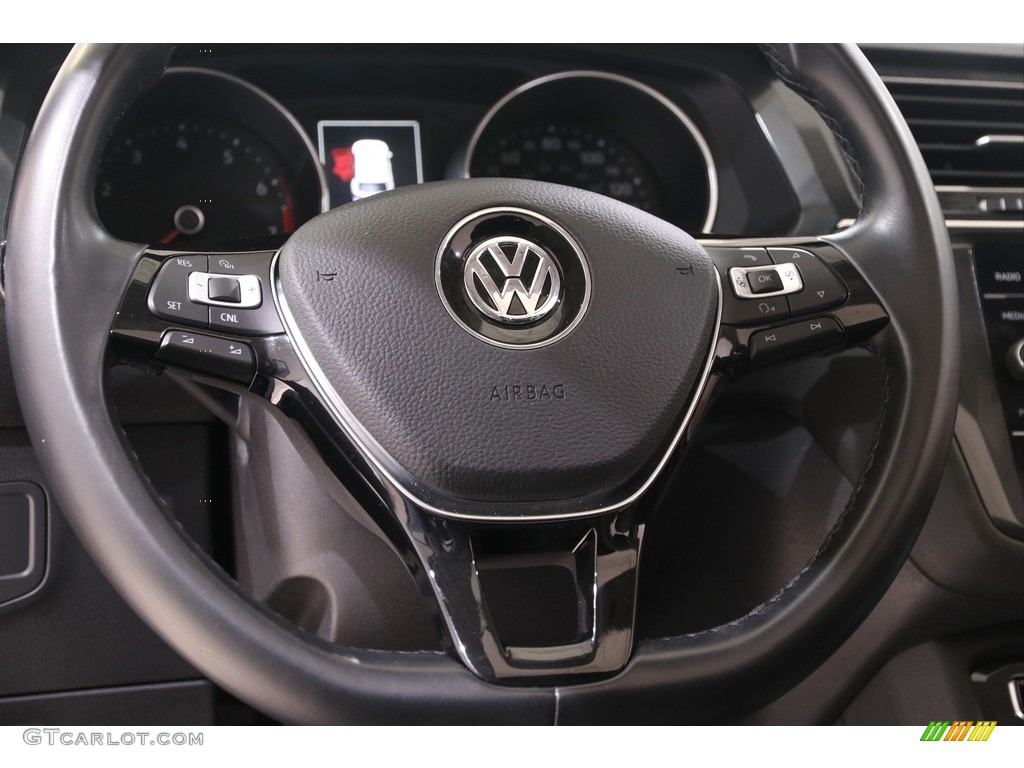 2018 Volkswagen Tiguan SE Titan Black Steering Wheel Photo #139299988