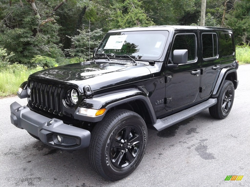 Black 2020 Jeep Wrangler Unlimited Sahara 4x4 Exterior Photo #139302367