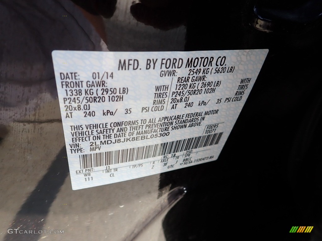 2014 MKX Color Code J1 for Kodiak Brown Metallic Photo #139302903