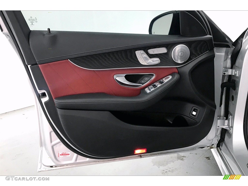2016 Mercedes-Benz C 450 AMG Sedan Cranberry Red/Black Door Panel Photo #139308781