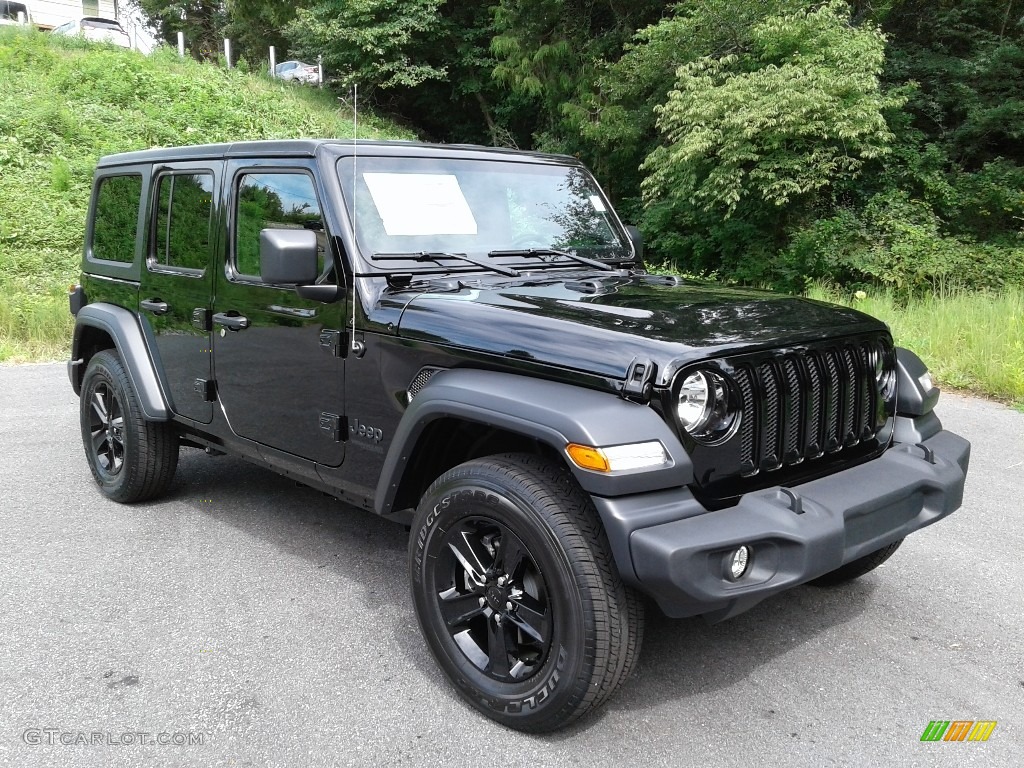 Black 2020 Jeep Wrangler Unlimited Altitude 4x4 Exterior Photo #139311256