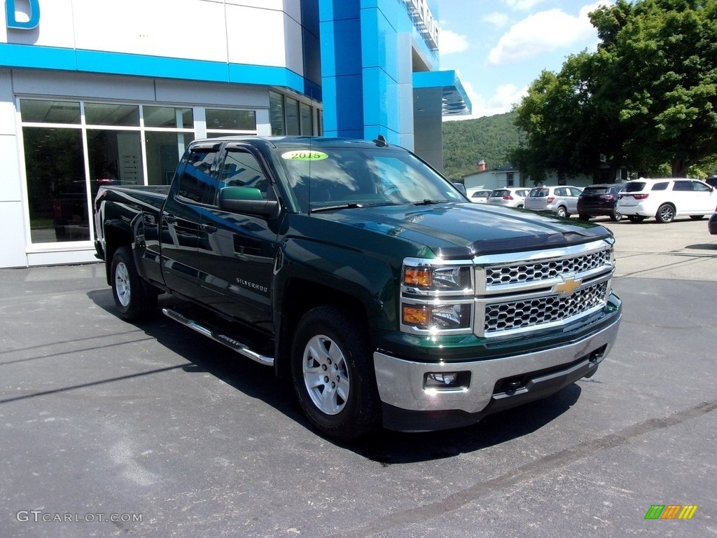 2015 Silverado 1500 LT Double Cab 4x4 - Rainforest Green Metallic / Jet Black photo #3