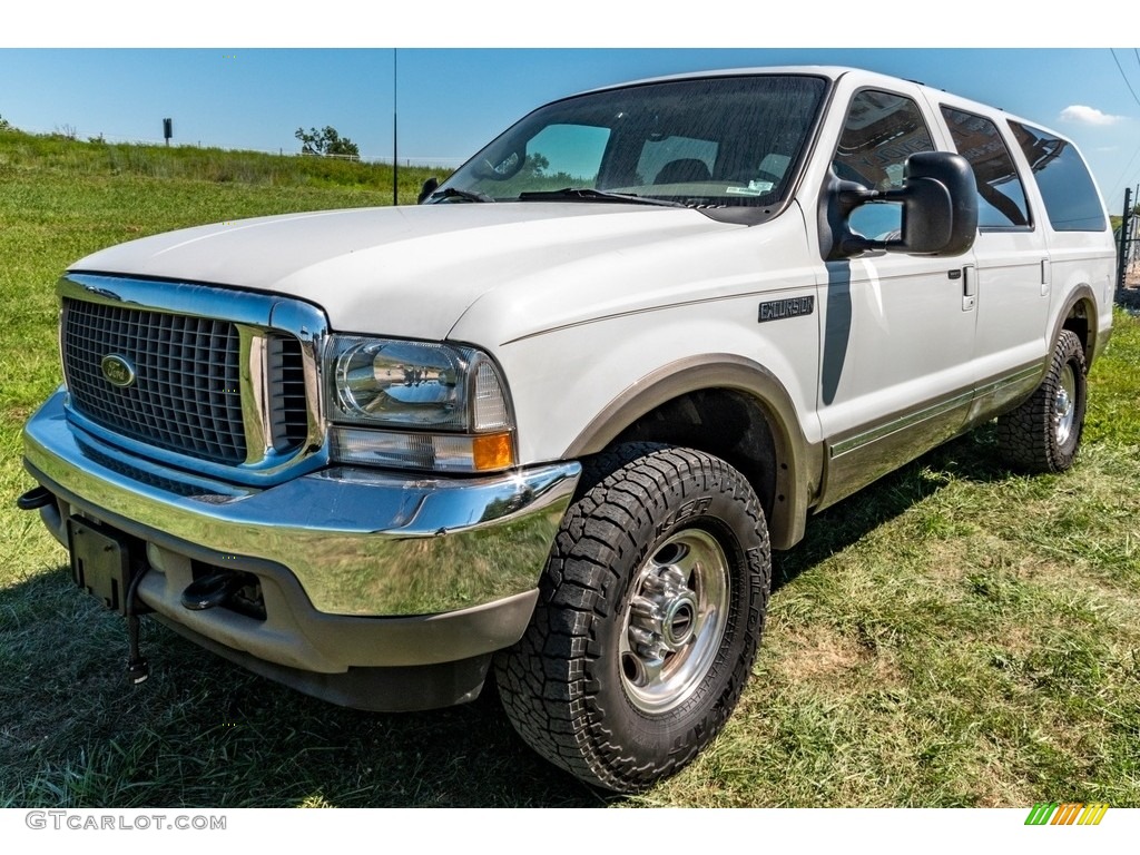 2002 Excursion Limited 4x4 - Oxford White / Medium Parchment photo #8