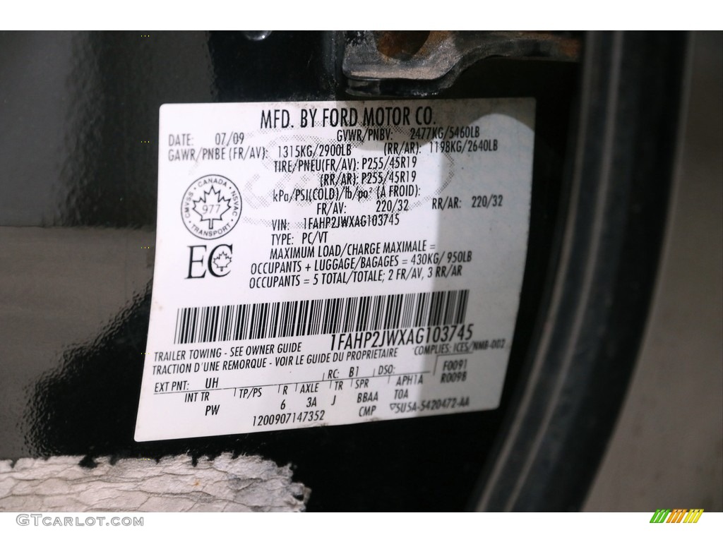 2010 Taurus Limited AWD - Tuxedo Black Metallic / Charcoal Black photo #18