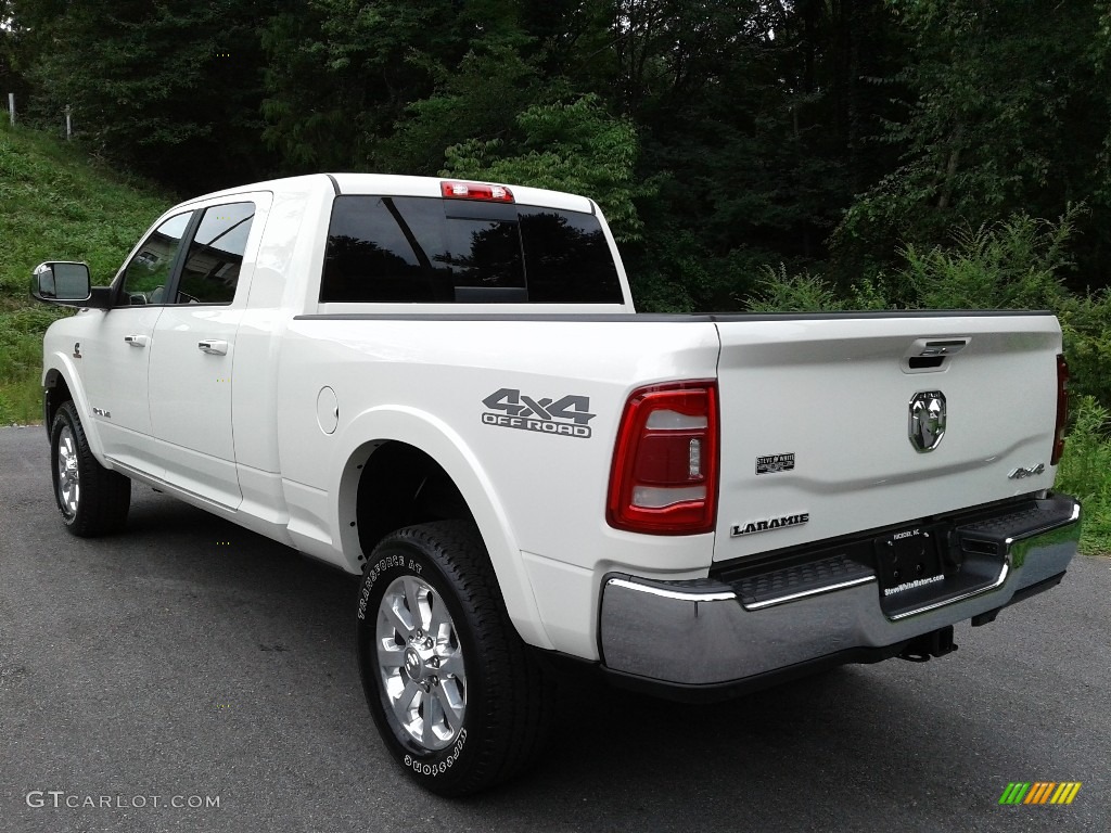 2020 2500 Laramie Mega Cab 4x4 - Pearl White / Mountain Brown/Light Frost Beige photo #9