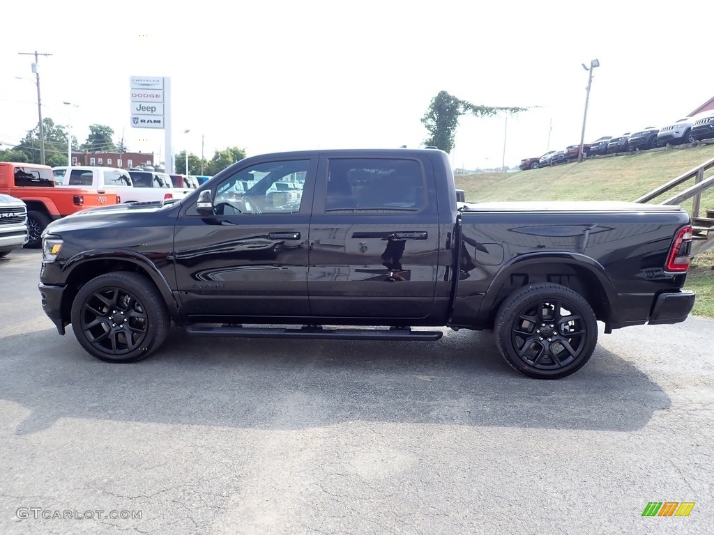 2020 1500 Laramie Crew Cab 4x4 - Diamond Black Crystal Pearl / Black photo #3