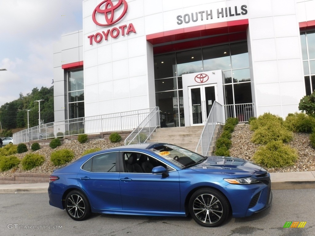 2018 Camry SE - Blue Streak Metallic / Black photo #2