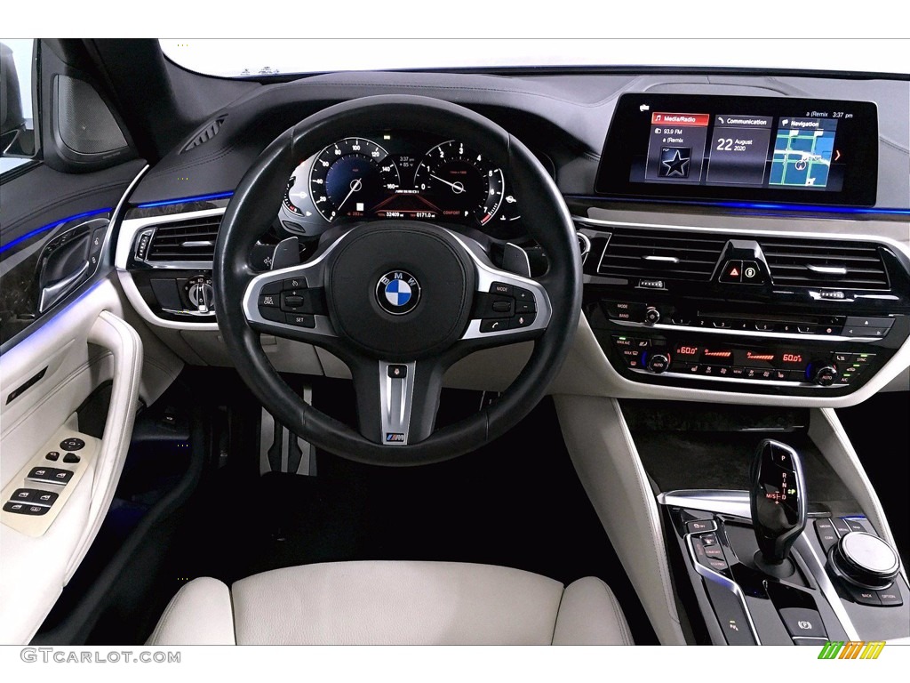 2018 5 Series M550i xDrive Sedan - Bluestone Metallic / Ivory White photo #4