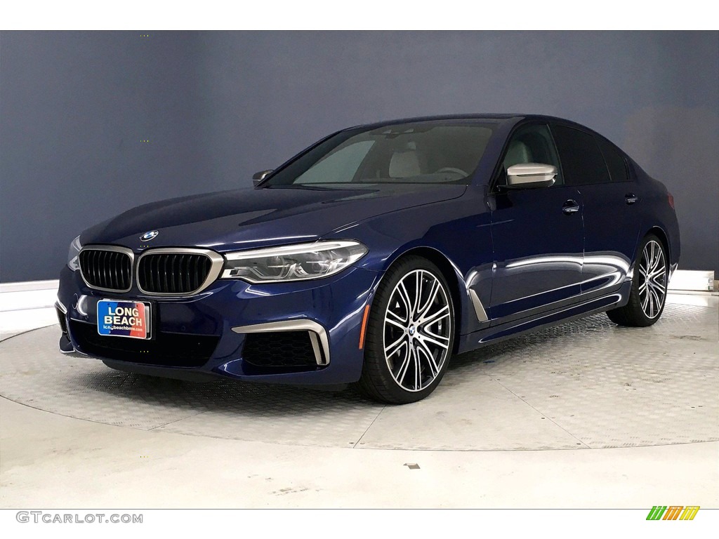 2018 5 Series M550i xDrive Sedan - Bluestone Metallic / Ivory White photo #12