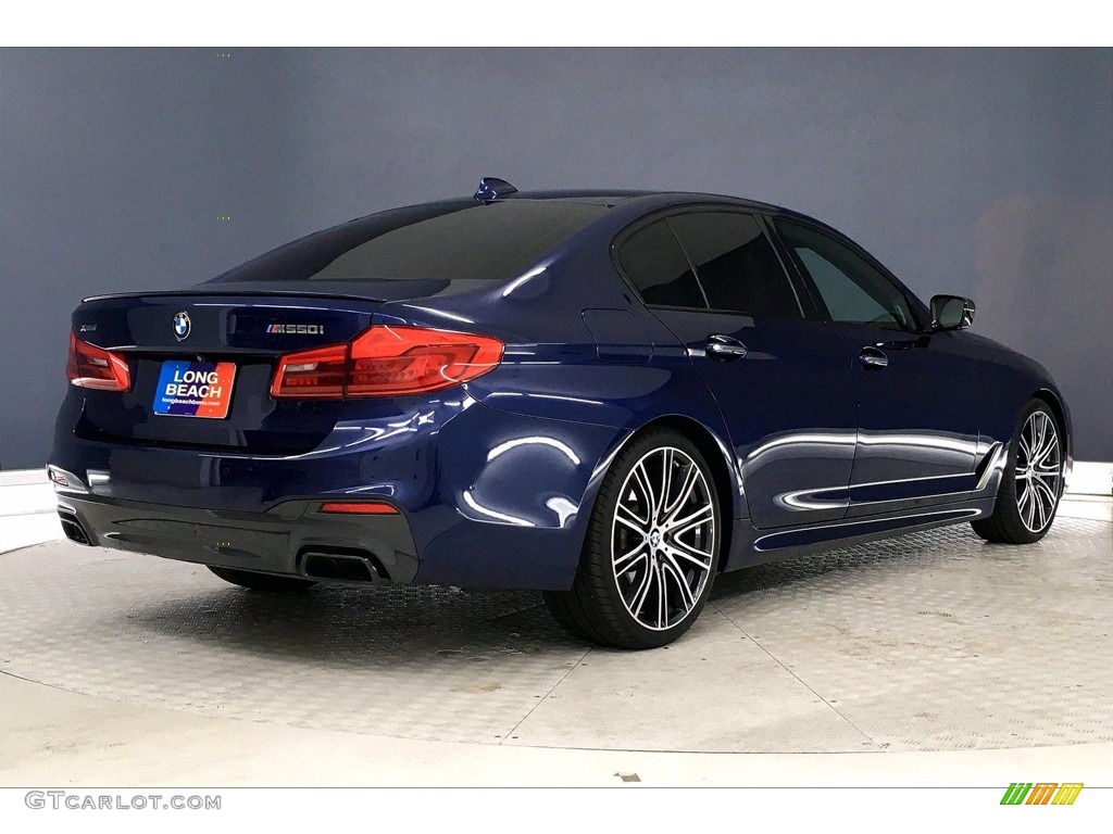 2018 5 Series M550i xDrive Sedan - Bluestone Metallic / Ivory White photo #13