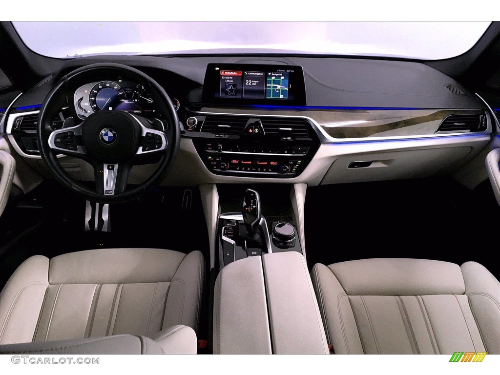 2018 5 Series M550i xDrive Sedan - Bluestone Metallic / Ivory White photo #15