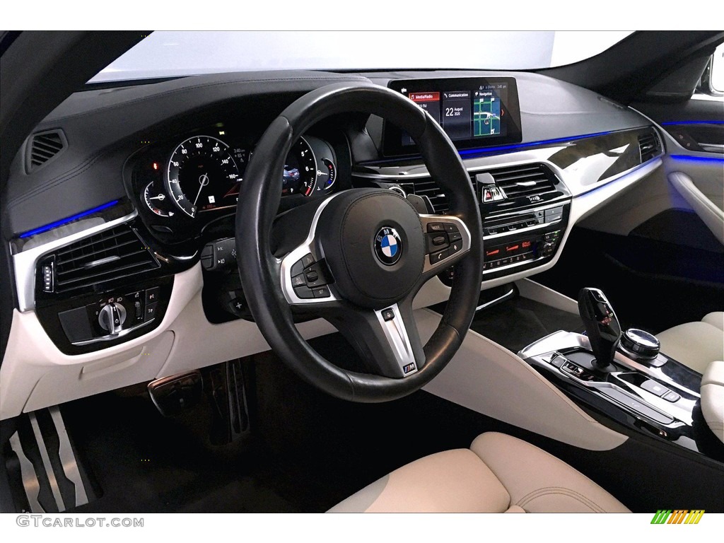 2018 5 Series M550i xDrive Sedan - Bluestone Metallic / Ivory White photo #21