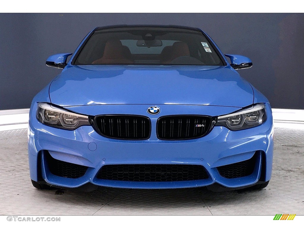2018 M4 Coupe - Yas Marina Blue Metallic / Sakhir Orange/Black photo #2