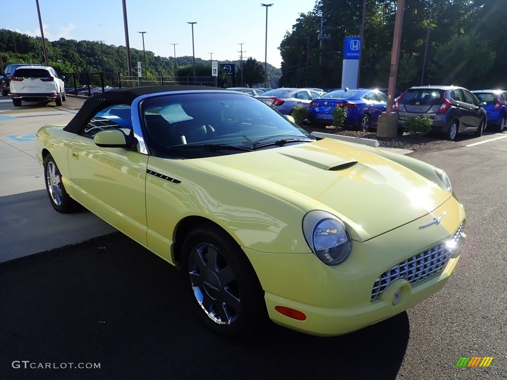 2002 Thunderbird Deluxe Roadster - Inspiration Yellow / Midnight Black photo #6