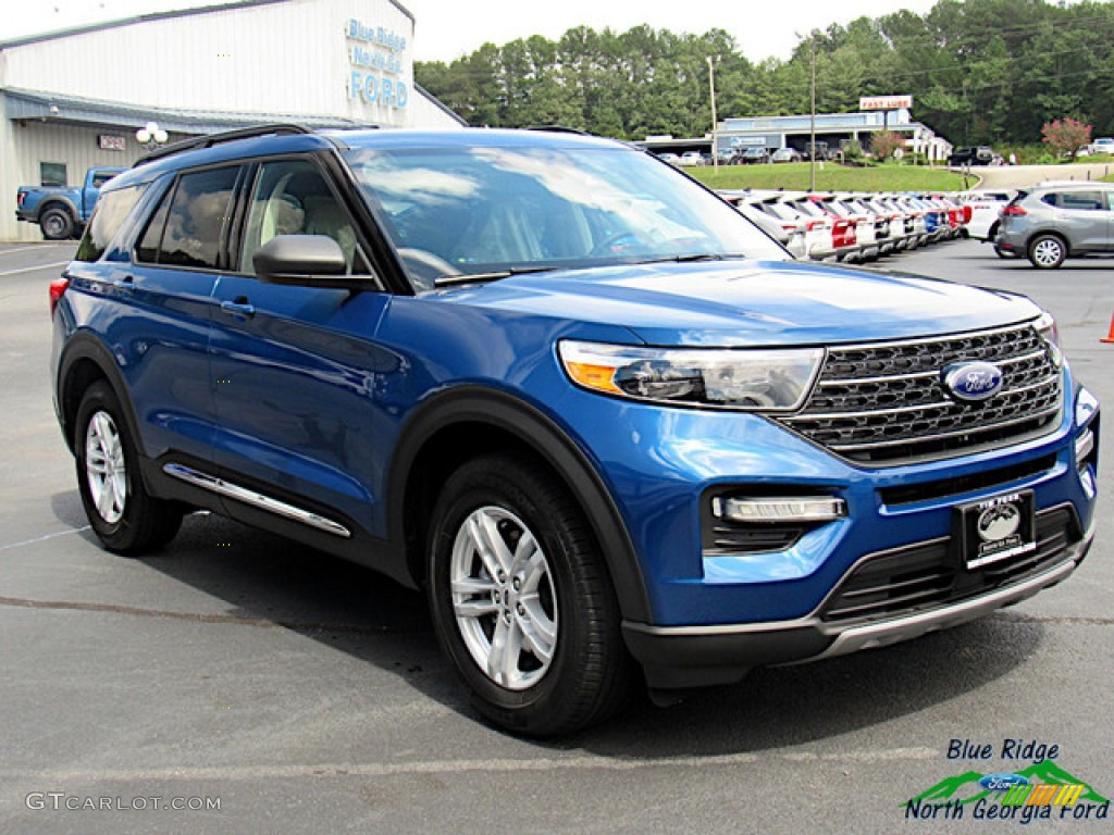 2020 Explorer XLT 4WD - Atlas Blue Metallic / Sandstone photo #7