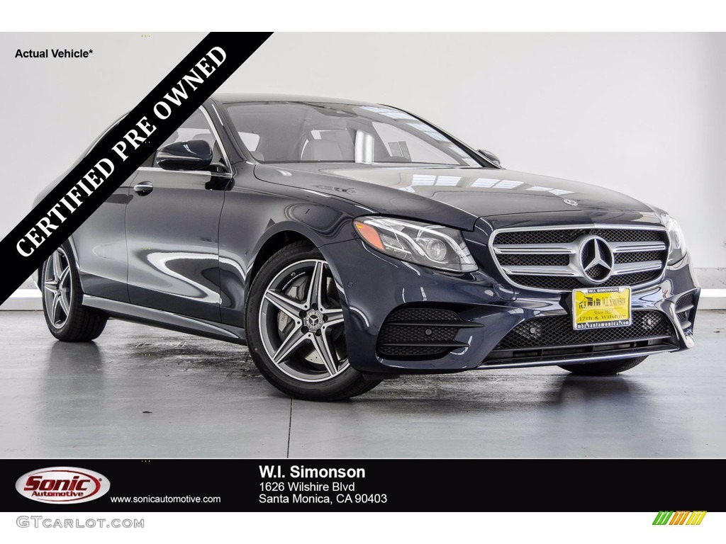 2018 E 300 Sedan - Lunar Blue Metallic / Macchiato Beige/Black photo #1