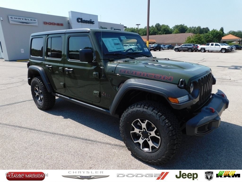 2021 Wrangler Unlimited Rubicon 4x4 - Sarge Green / Black photo #1