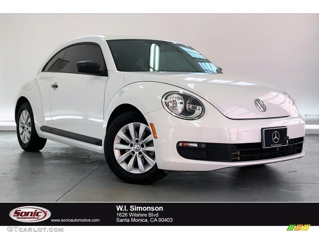 2015 Beetle 1.8T Classic - Pure White / Classic Beige/Brown Cloth photo #1