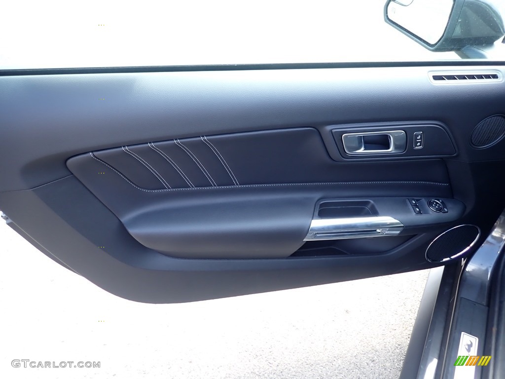 2020 Ford Mustang EcoBoost Premium Fastback Ebony Door Panel Photo #139365598