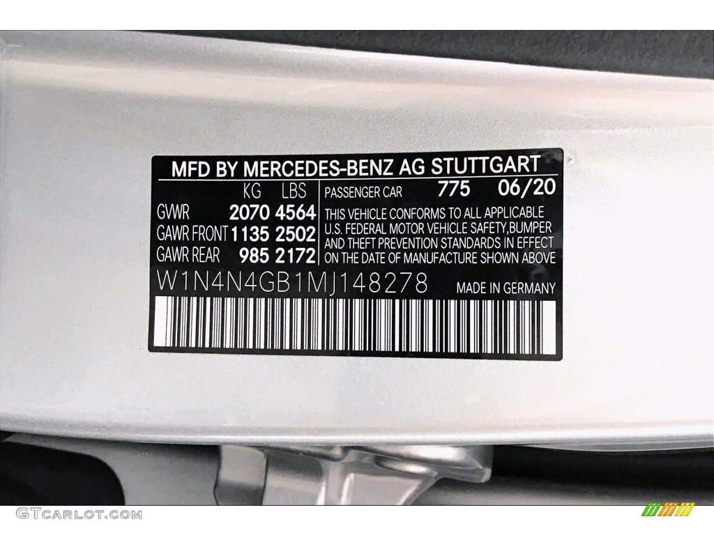 2021 GLA Color Code 775 for Iridium Silver Metallic Photo #139369323