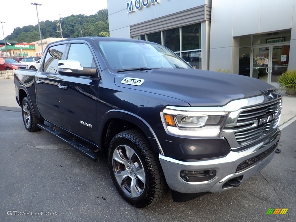 2019 1500 Laramie Crew Cab 4x4 - Maximum Steel Metallic / Black photo #8