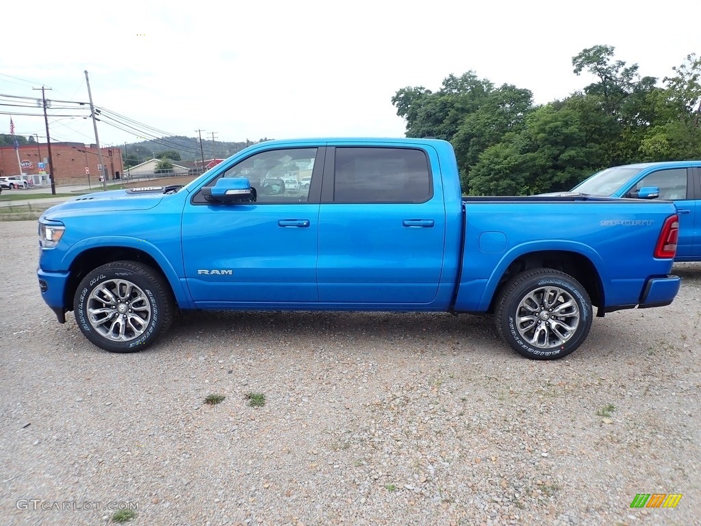 2020 1500 Laramie Crew Cab 4x4 - Hydro Blue Pearl / Black photo #3