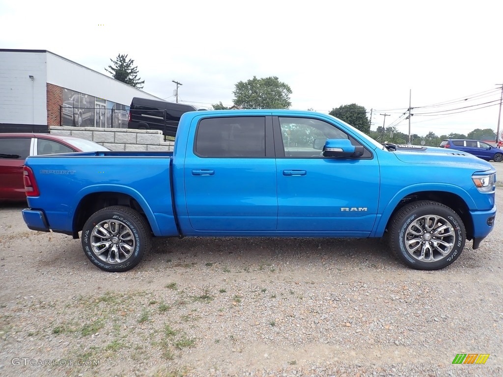 2020 1500 Laramie Crew Cab 4x4 - Hydro Blue Pearl / Black photo #7